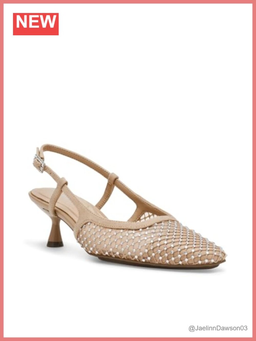 Anne Klein Thia Women's Flare Heel Slingback Pumps Kitten Heels Pointed Toe